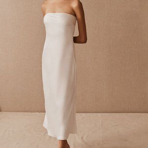 BHLDN Sachin & Babi Aubrey Dress | Ivory Satin Midi Dress
